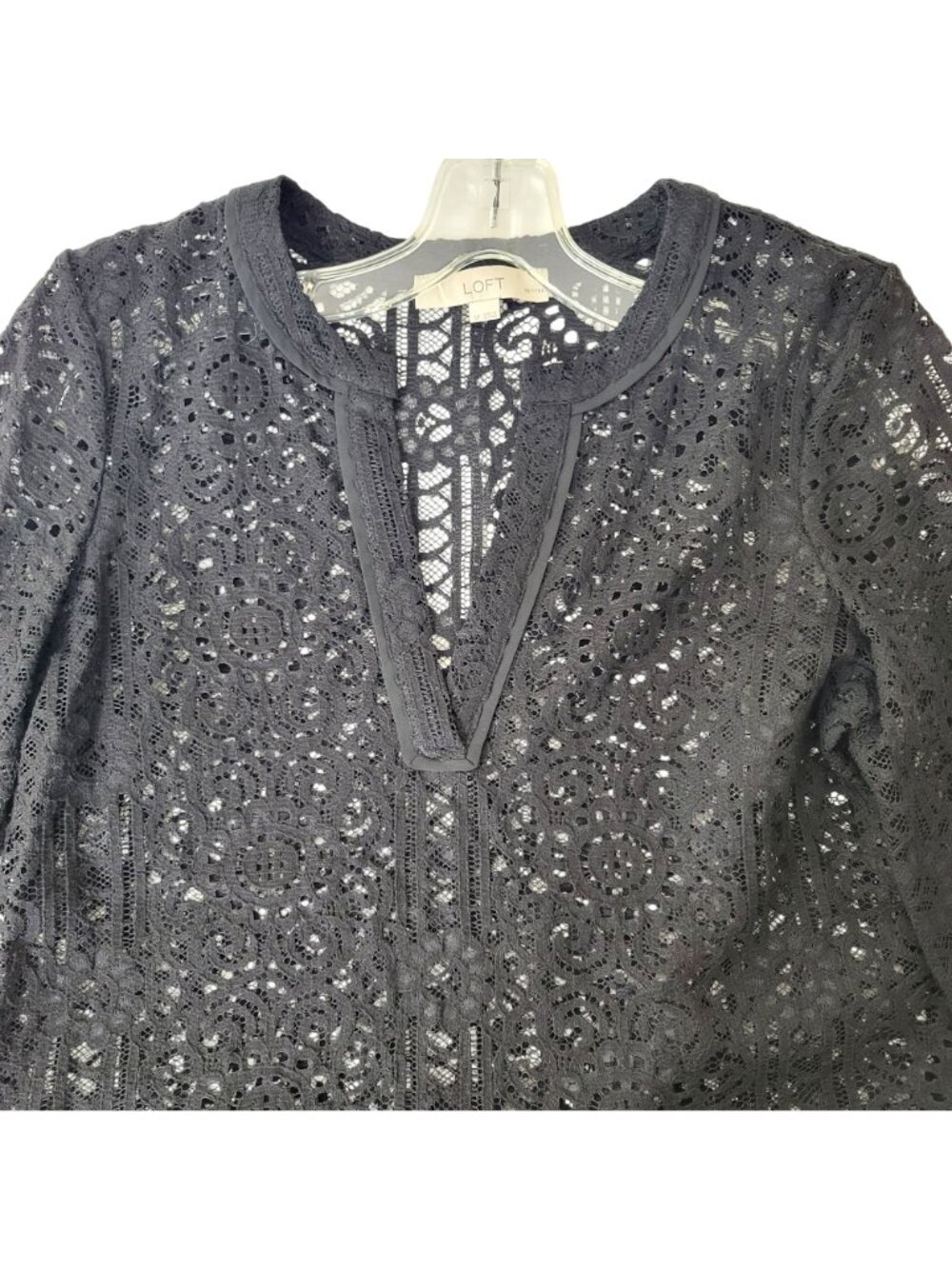 Loft Black Lace Blouse/Cover Up - Picture 4 of 5